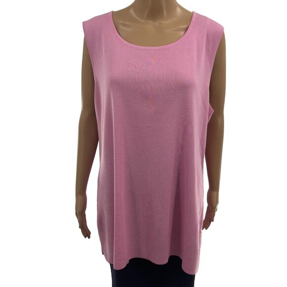 Misook Pink Scoop Neck Classic Knit Tank Top - Picture 2 of 9